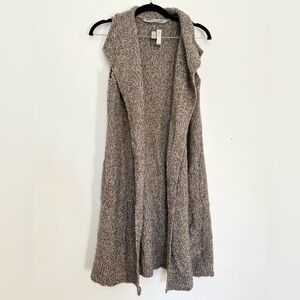 Athleta Cardigan Sweater Vest Wool /Yak Blend Womens XXS/XS knit long duster